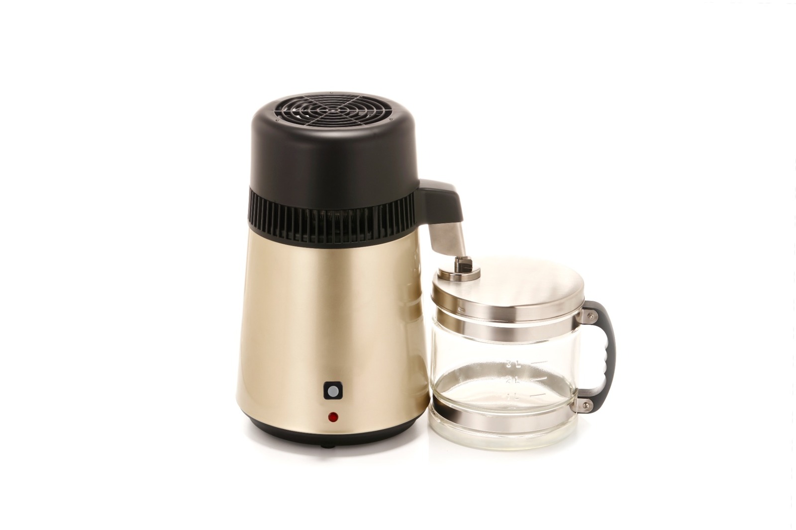 Champagne gold water distiller with collecting jug